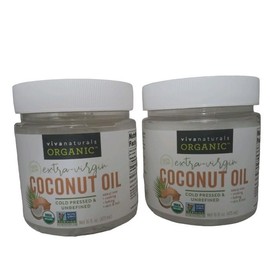 Virgin Coconut Oil, 16 fl oz - Non-GMO, Cold-Pressed and Unrefined Coconut Oil Organic Certified - Natural Flavor Coconut Oil for Cooking and Baking - No of Jar: 2 Jars