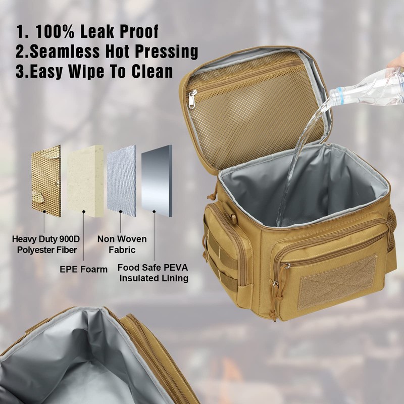 ATRIPACK Lunch Box for Men, Tactical Lunch Bag MOLLE Webbing