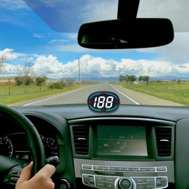 GPS Speedometer for Car | MPH Head Up Display with Compass Direction,USB Plug &, Overspeed Alarm Meter, Speed Gauge for All Vehicle