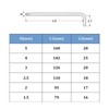 2Pcs 4mm Ball End Hex Key Wrench, L Shaped Long