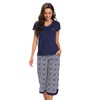 IZZY + TOBY Women Cotton Pajamas Set with Capri Pant