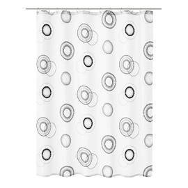 Kleine Wolke Duschvorhang Luna, 180 x 200 cm, schwarz weiß
