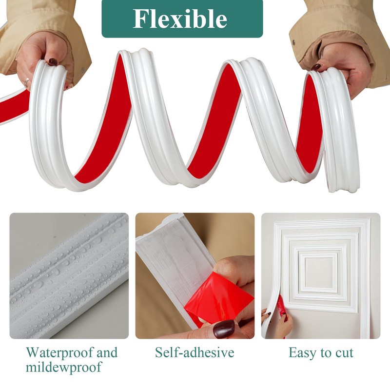 Yefanxi Peel and Stick Panels Glossy Molding Trim, Flexible Chair