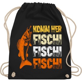 Shirtracer - Gym Bag Backpack - & Accessories - Gift for Anglers I Come Fischi Fischi I Fishing Gift Men I Gift Fishing Men I Fishing Gifts for Men I Gift, 01 black