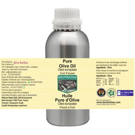 Devprayag Pure Organic Olive Oil (Olea europaea) Natural Therapeutic Grade Cold Pressed 300ml (10 oz)