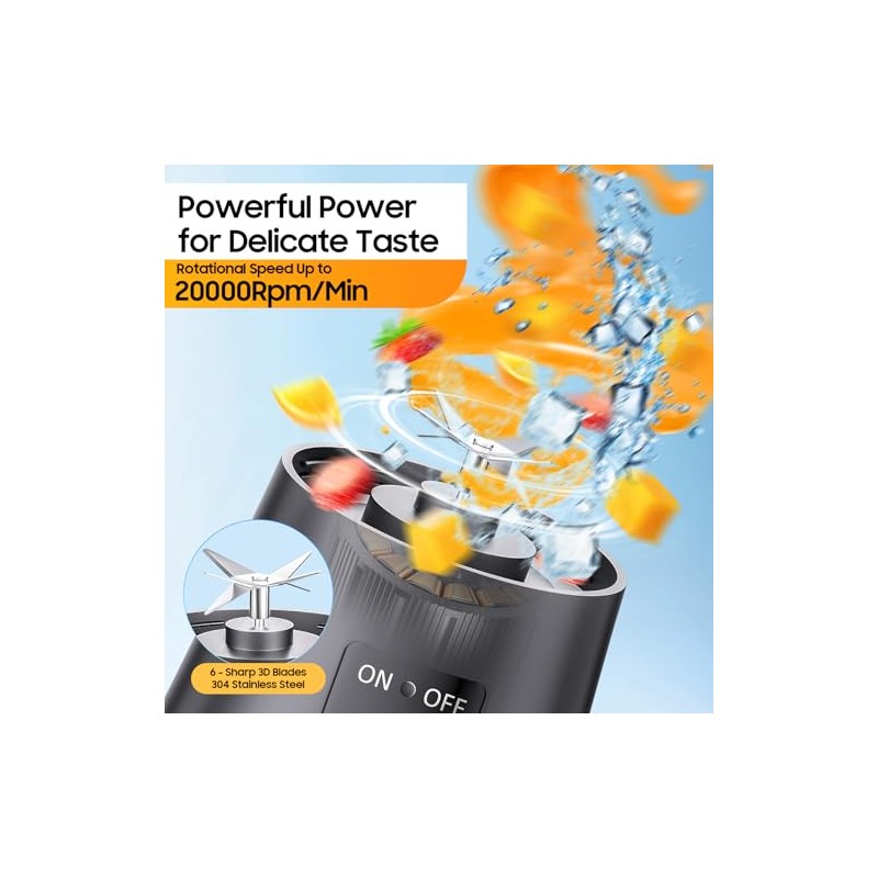 Portable Smoothie Blender - Cordless Personal 13Oz Juice Cup