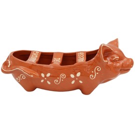 Ceramica Edgar Picas Traditional Portuguese Clay Terracotta Happy Pig Sausage Roaster
