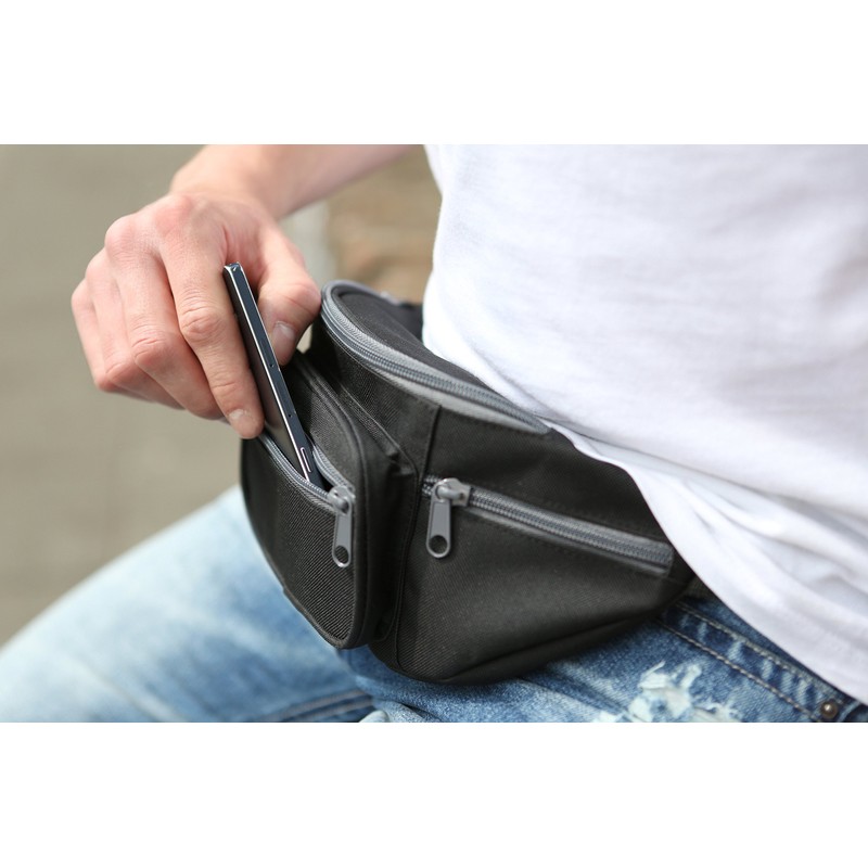 Brandit Waist Belt Bag Bum Bag Hip Shoulder Bag, Black,