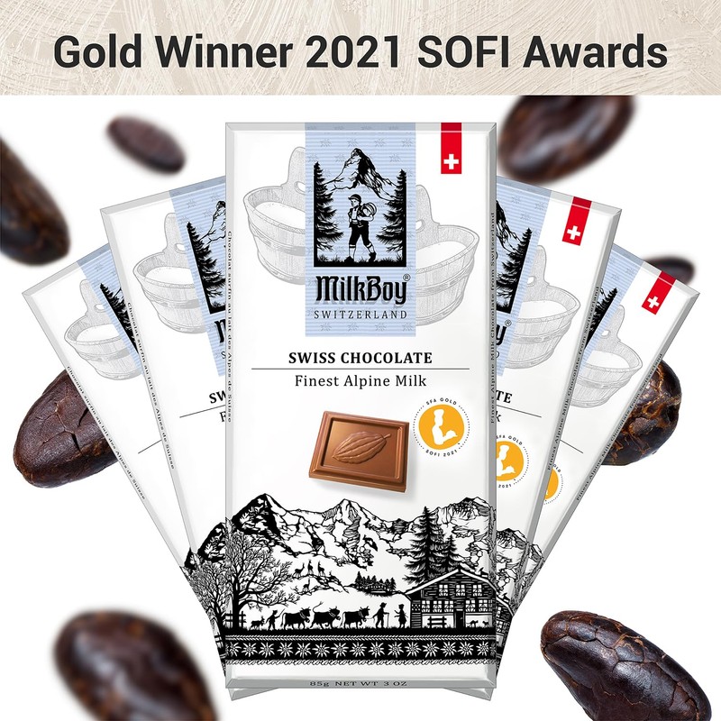 Milkboy Swiss Chocolate Bars - Premium Swiss Alpine Milk Chocolate