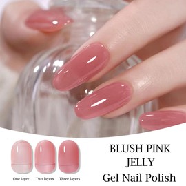 Gel Nail Polish Set 2Pcs Blue Cat Eye Gel Nail Polish,Pink Jelly Gel Nail Polish for Gradient Nails Blue Magnetic Gel Polish with Magnet and Nail Art Brushes Jelly Gel Polish Set for DIY Nail Art