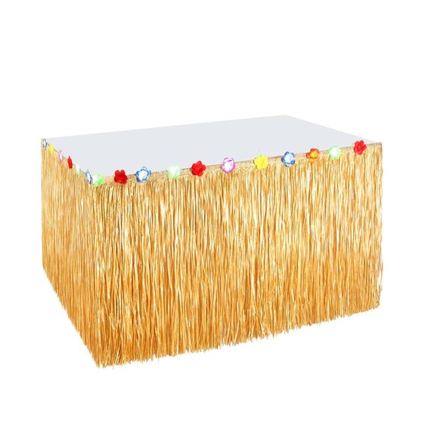 GEERDAN Hawaii Table Skirt, Decorative Accessory with Multicoloured Flowers for