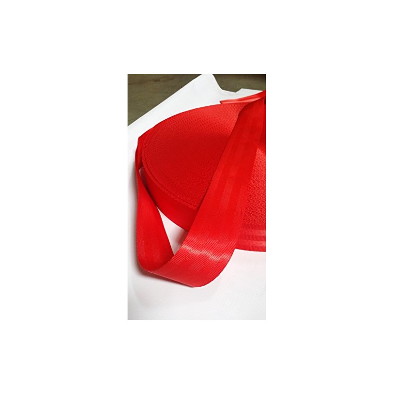 MTP Red 2" x 5 Yards Seat-Belt Black Polyester Webbing