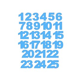 Numbers Numbers Advent Calendar 24 25 Sticker Numbers DIY 25mm, Color:Light Blue