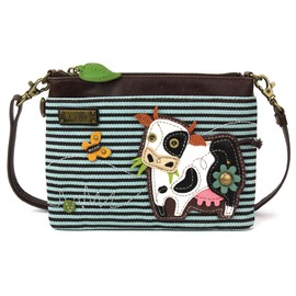 CHALA Mini Crossbody/Purse with Convertible Strap Stylish, Compact, Versatile - Cow - blue stripe