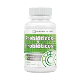 HEALTHADDICTION - Probióticos y Prebióticos – Fórmula Avanzada con 4 Cepas y 10 Billones de UFC – Cápsulas de Absorción Entérica, Sin Gluten, Lactosa 