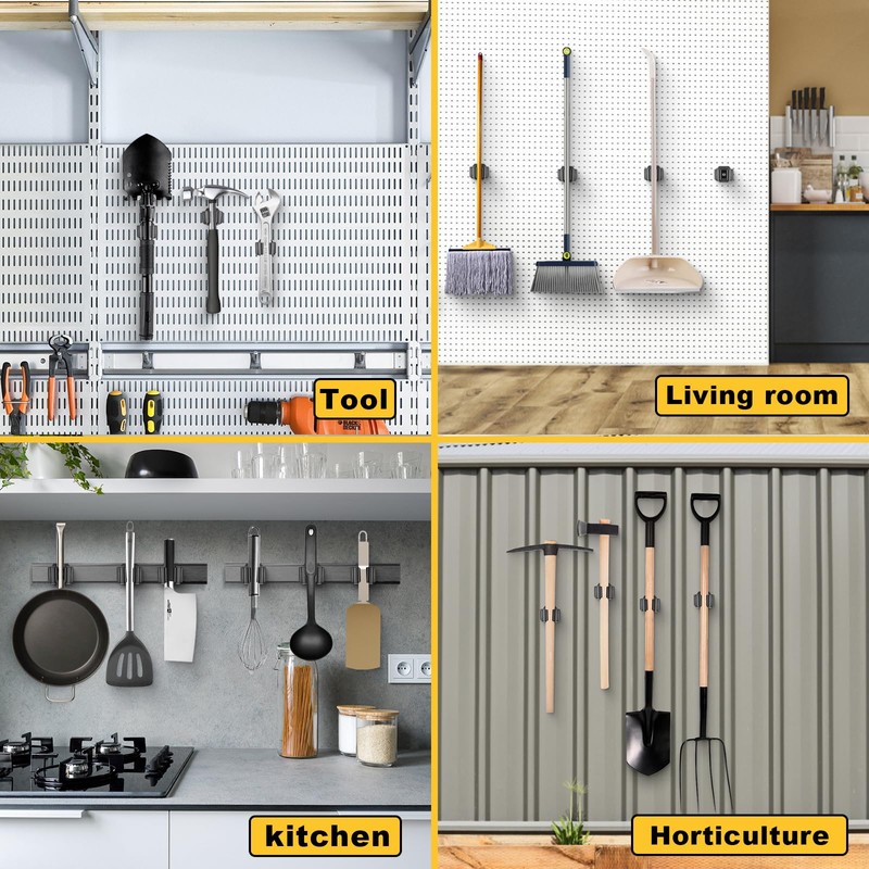 Magnetic Broom and Mop Holder Wall Mounting, Broom Holder Wall,