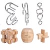 6pcs DIY Wooden Metal Jigsaw Intelligent Educational Puzzle Lock Toys