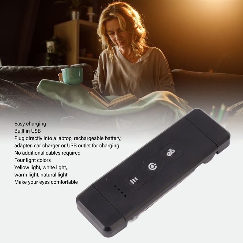 Clip On Book Light Multipurpose Ultrathin Mini 3 Levels Brightness