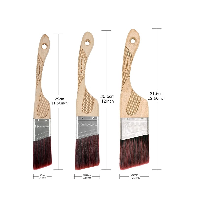 ROLLINGDOG Angled Paint Brush - Trim Brush with Ergonomic Wood