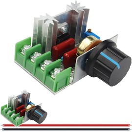 DAOKAI AC Motor Speed Controller 50-220V 25A Adjustable Voltage Regulator 2000W High Power Fan Motor Speed Regulator, Dimming Thermostat Governing(2PCS)