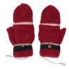 USB Heated Gloves Half Fingerless Flip Burgundy Double Sided Knit