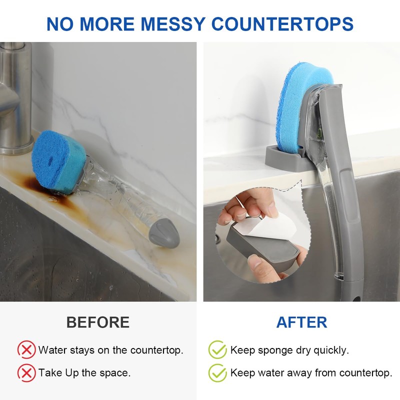 LANMU Dish Wand Holder Compatible with Scotch-Brite Dishwand Only, Silicone
