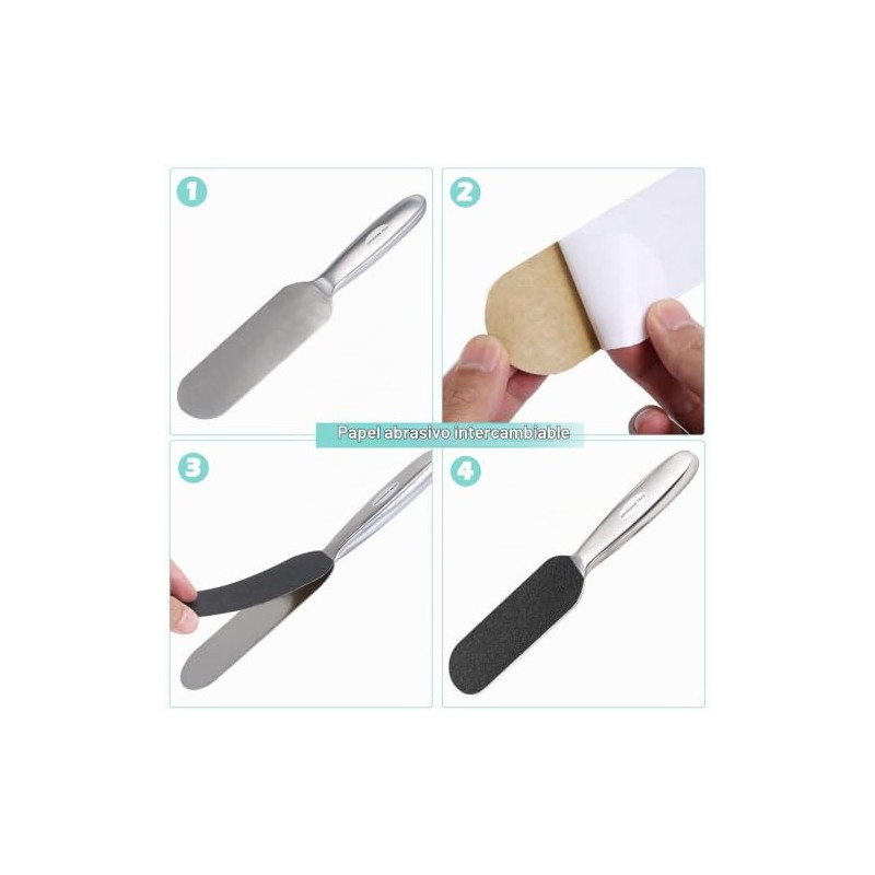 AOPOCKAN TECH Lima profesional de pedicura, doble cara gruesa y