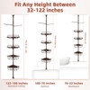 32-122inch Corner Shower Caddy Tension Pole Brown, Rustproof Drill-Free Shower