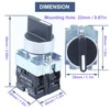 DMWD 2pcs 22mm Momentary Selector Switch Rotary Selector Switch 3