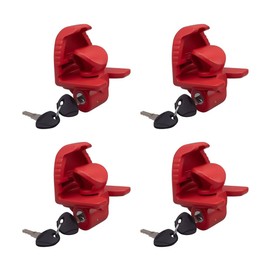 Mytee Products 4 Pack Trailer Coupler Lock with Keyed Alike Keys - Fit 1-7/8", 2" & 2-5/16" Couplers - Heavy-Duty Steel Red Trailer Coupler Hitch Lock Universal Accessories for Travel Trailer, Boat