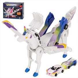 Transform car toys into magical flying dinosaur and unicorns!2Pcs Transforming Car-Robot for Kids, Automatic Deformation of Magnetic Connections. cars kids:_Blue collision deformed unicorn