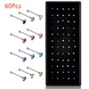 Distinct® 60Pcs/Pack Nose Studs Crystal Rhinestone Bulk Bone Straight Stud