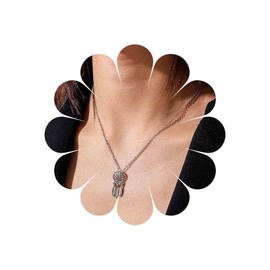 Xmsrn Vintage Dream Catcher Pendant Necklace Tribal Feather Necklace Old Dream Catcher Necklace Gold Dream Catcher Necklace Jewellery for Women and Girls, Zinc, No Gemstone