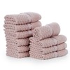 Ample Decor 100% Cotton Soft Pink Washcloths Set of 10-