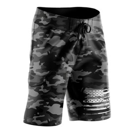Tactical Pro Supply American Flag Board Shorts - Black Camo (Size 32)