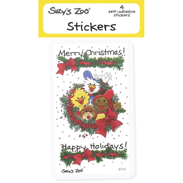 Suzy's Zoo Stickers 4-pack,Merry Christmas! 10143