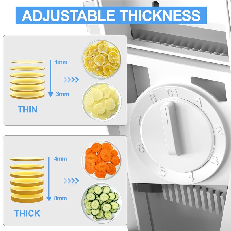 OYKEFAW Safer Mandoline Slicer For Kitchen, Potato Slicer for Chips,