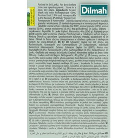 Dilmah Passion Fruit Pomegrante & Honeysuckle Flavoured Black Tea - Caja con 20 piezas