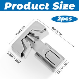 Molain 2 Pcs Child Proof Refrigerator Lock, Upgrade Pet Safety Refrigerator/Fridge/Freezer Door Lock Automatically Lock While Closing The Door No Tools Required and Easy Installation (Gray)