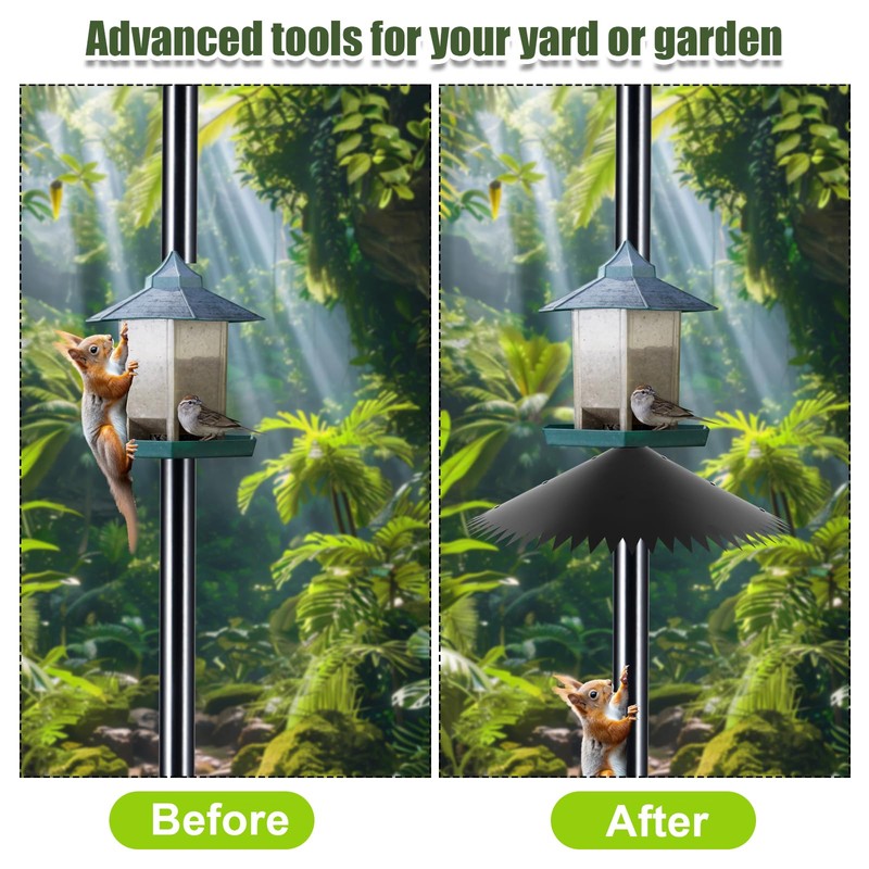 Squirrel Baffle for Bird Feeder, Wrap Around Squirrel Baffle Proof