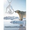 Flpruy Mama Bear Necklace with 2 Cubs 925 Sterling Silver