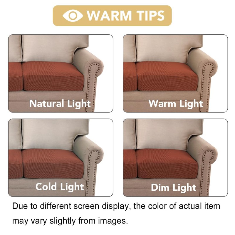 H.VERSAILTEX Super Stretch Individual Seat Cushion Covers - Sofa &