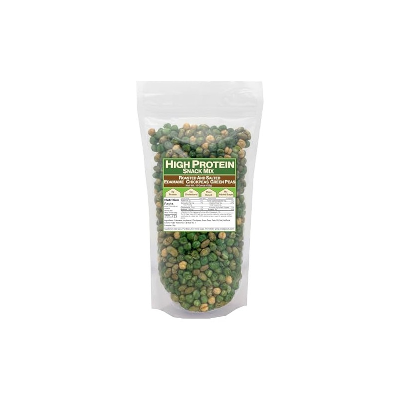 Savory Protein Snack Mix Roasted and Salted Edamame, Chickpeas &