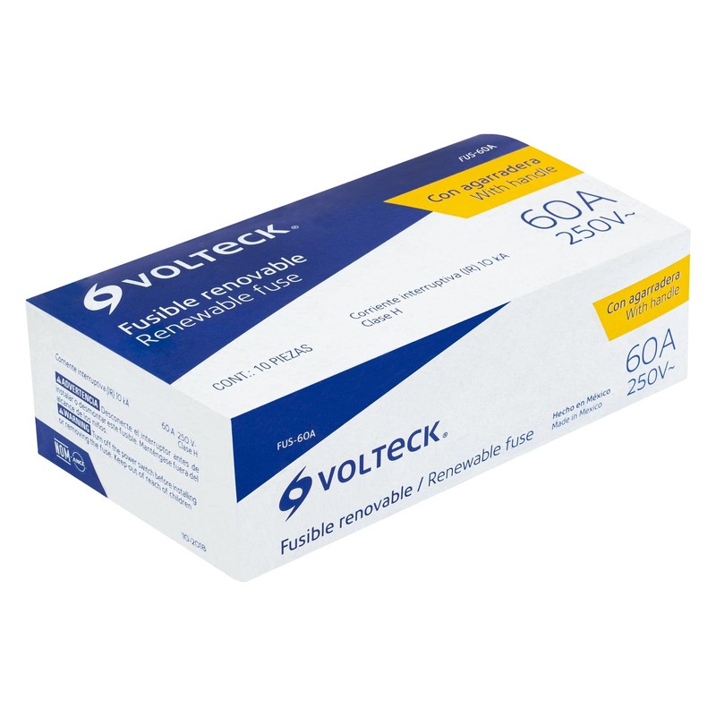 Volteck FUS-60A, Fusible con agarradera, 60 A (250 V)