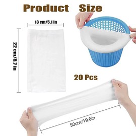 20Pcs Pool FilterSaver Socks Net,Pool Skimmer Socks,Pool Filter Basket Saver Socks, Net for Filter Skimmer Basket,Pool Skimmer Baskets Accessories for Debris and Leaves Inground