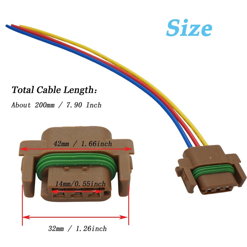 Micarun 3 Wires Turn Signal Lights Connector Wiring Harness Pigtail