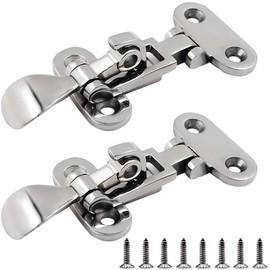 Laorde Stainless Steel Hasps Marine Grade 316 SS Boat Latches Heavy Dudy Door Latch with Screws (B-2 Pack)