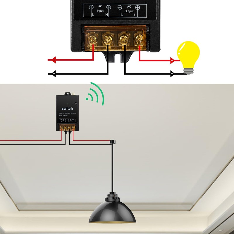 Jadeshay Wireless Light Switch 230 V, Remote Control Switch, Wireless