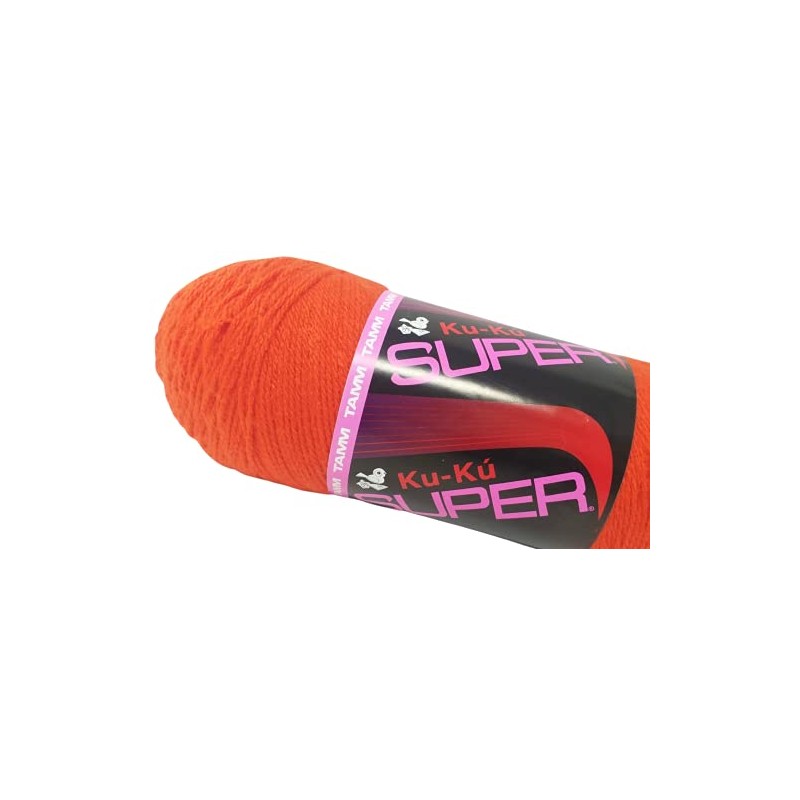 Estambre Kuku Super marca Tamm, madeja de 200 gramos (Naranja)