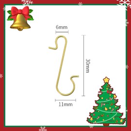 Mgoodoo 120 Pack Christmas Ornament Hooks, Xmas Ornament Hangers Metal Hooks S-Shaped for Christmas Tree Party Balls Decoration-Gold
